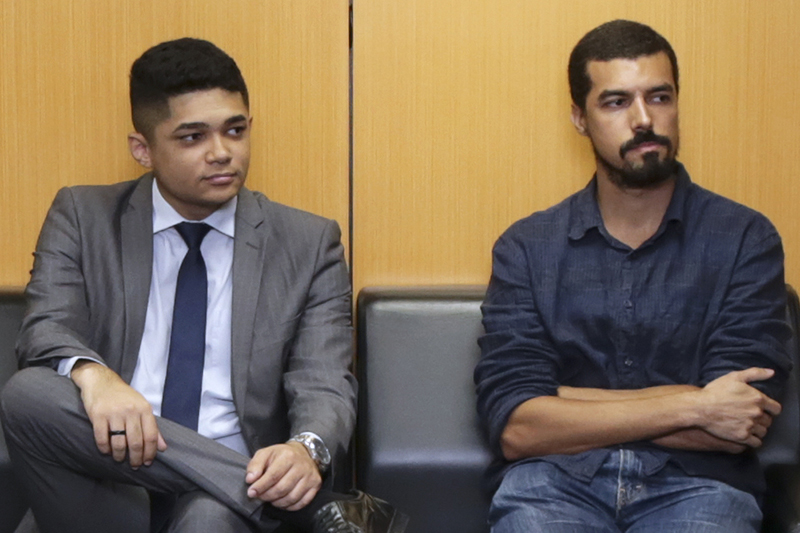 Os advogados de Douglas da Mata dos Santos, Jeimeson Alberis e Hugo César Pinto