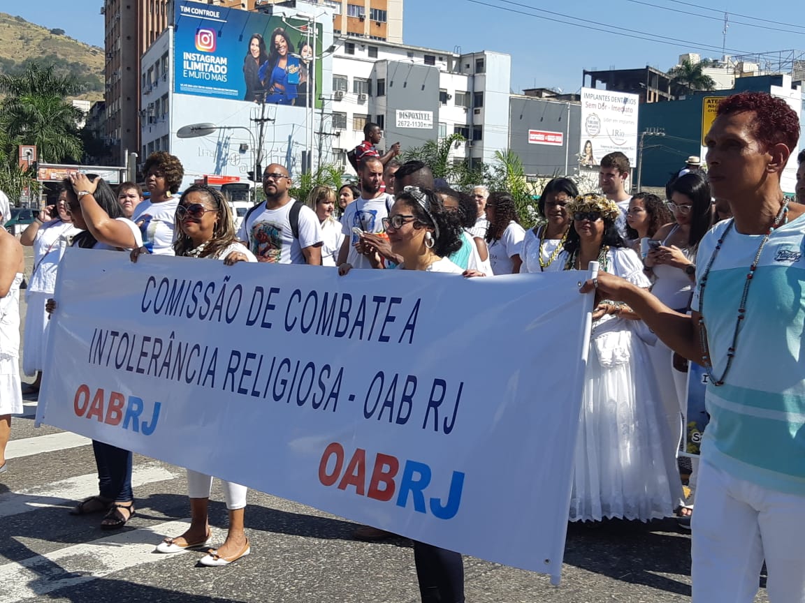 Comissão na I Caminhada contra a Intolerância Religiosa da Baixada, em julho / Foto: Arquivo pessoal